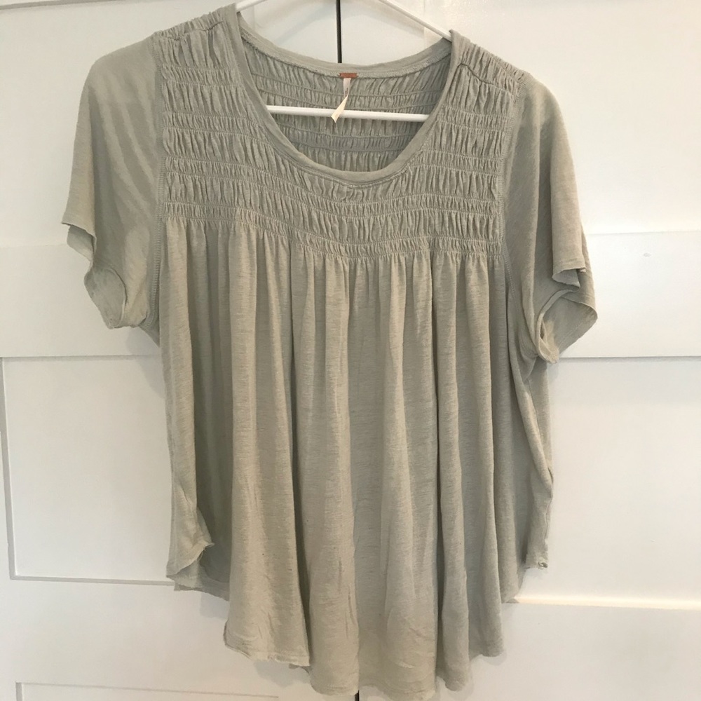 Free People light green Baby Doll Shirt